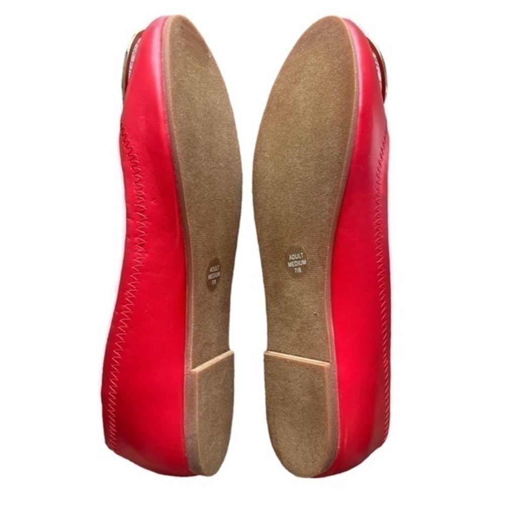 Women’s Size 9 Mulan red  Flats w logo . - Picture 3 of 6